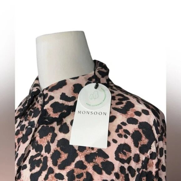 Monsoon Lola leopard print maxi dress brown - Picture 4 of 9